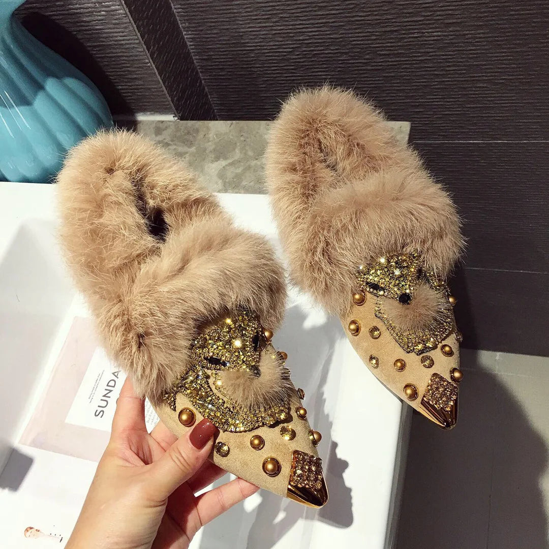 Winter Warm Pointed Single Shoes