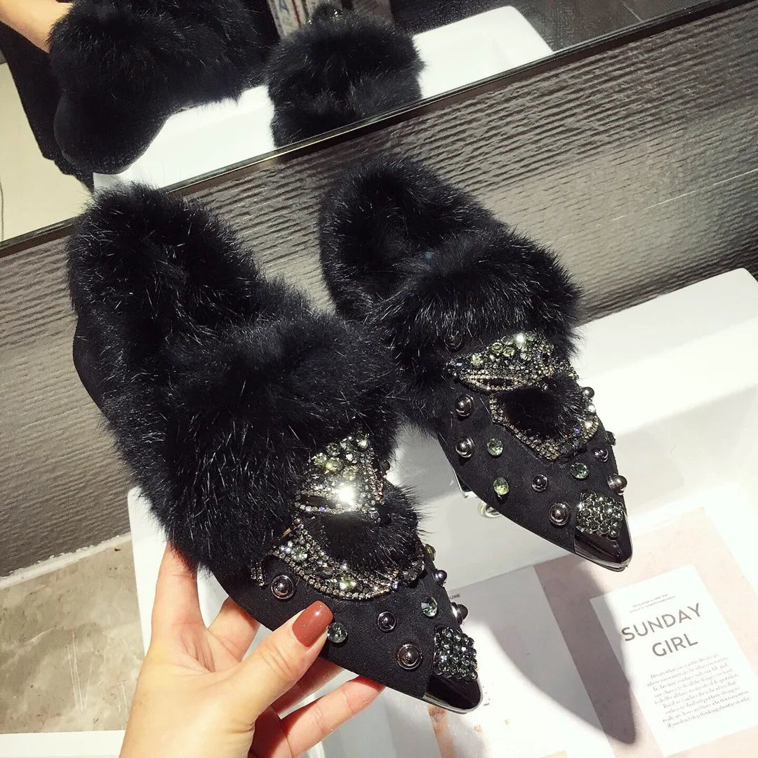 Winter Warm Pointed Single Shoes