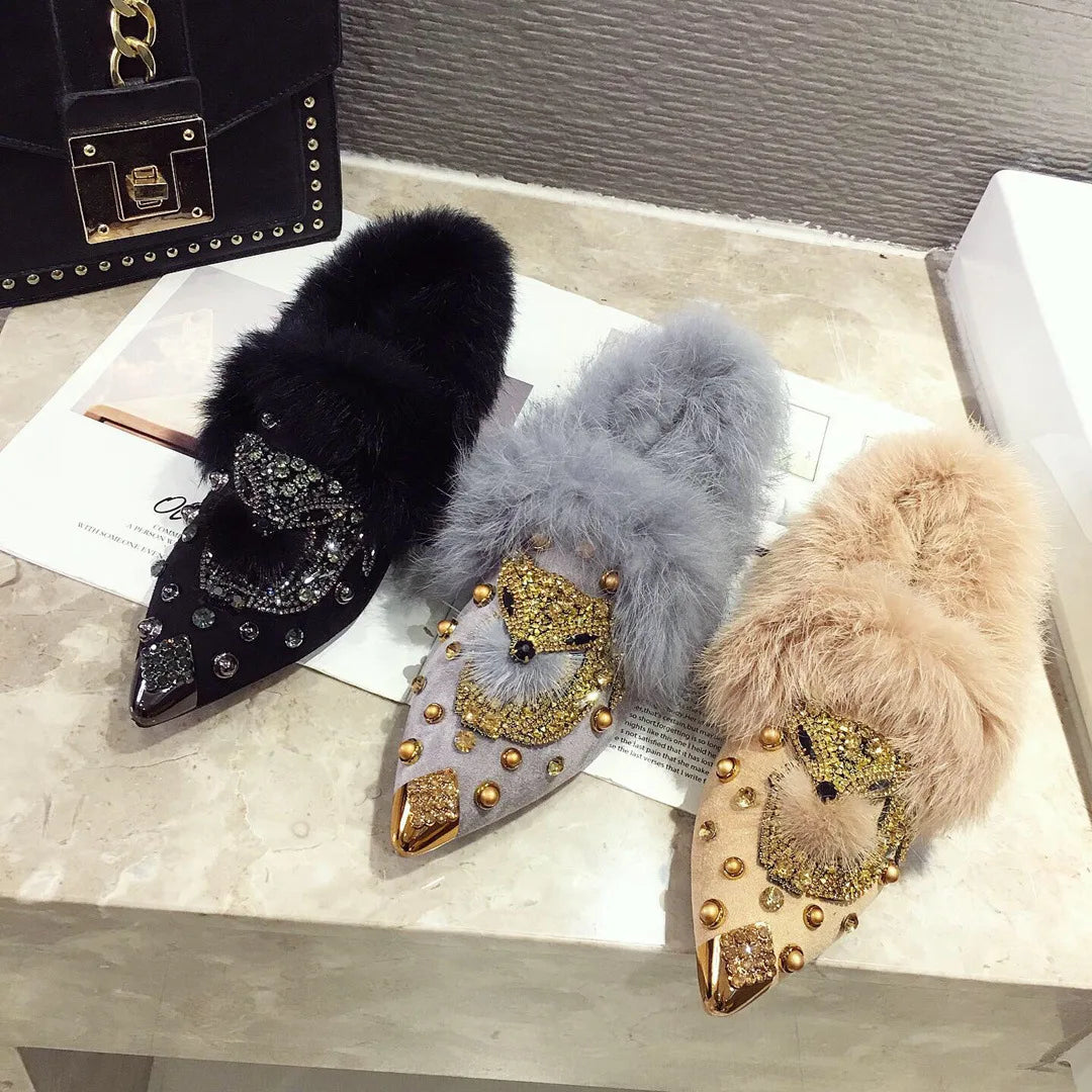 Winter Warm Pointed Single Shoes