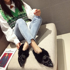 Winter Warm Pointed Single Shoes