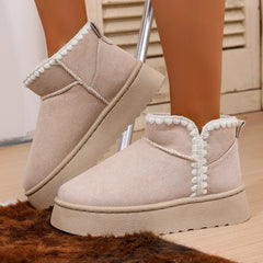 Winter Women's Fuzzy Fur Anti-slip Soft Sole Ankle Boots