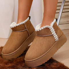 Winter Women's Fuzzy Fur Anti-slip Soft Sole Ankle Boots