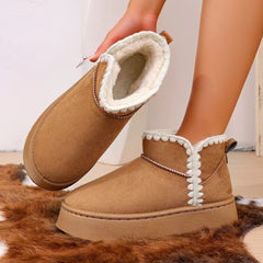 Winter Women's Fuzzy Fur Anti-slip Soft Sole Ankle Boots