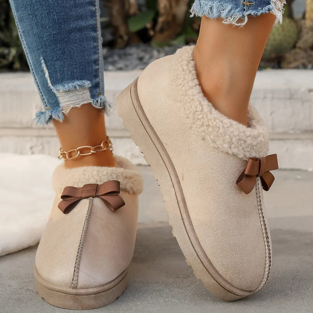 Winter Women's Slipper Fuzzy Fur Anti-slip Soft Sole Outdoor Indoor Warm Comfort Men Leisure Plush Houseshoes Couple