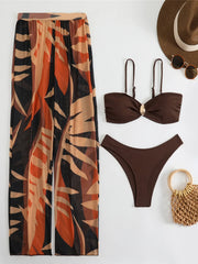 With Printed Pants Bikini Three-pieces Bikini Set