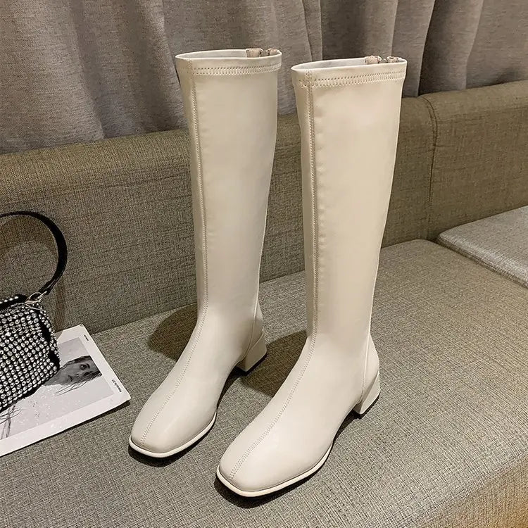 Women Black High Heel Long Boots