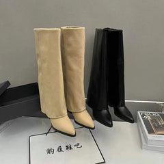 Women Chunky Knee High Boots