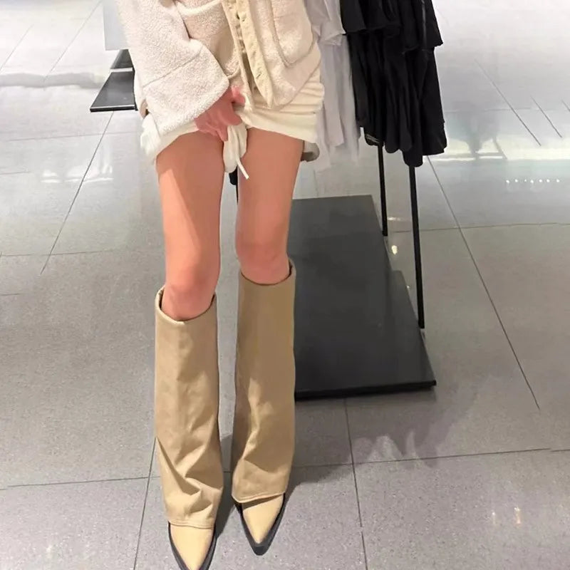 Women Chunky Knee High Boots