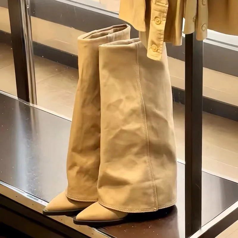 Women Chunky Knee High Boots