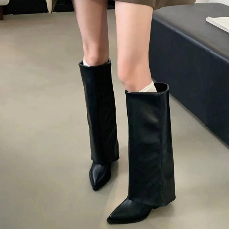 Women Chunky Knee High Boots