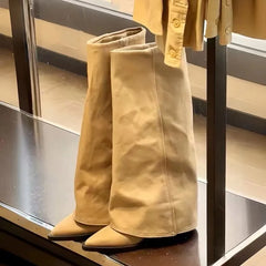 Women Chunky Knee High Boots