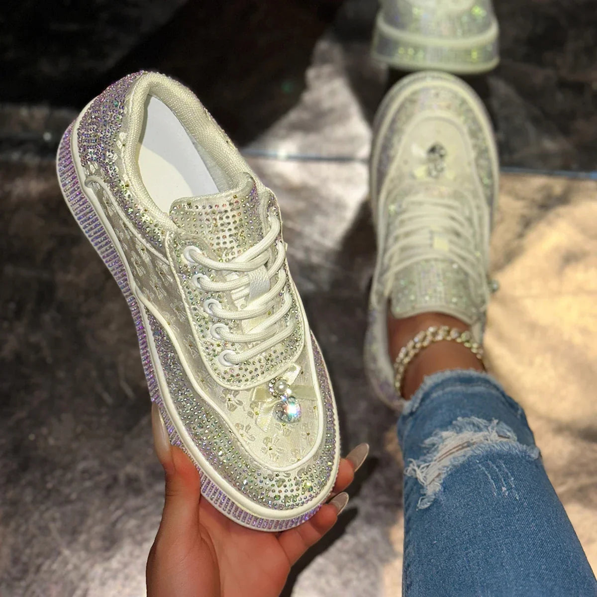 Women Luxury Rhinestone Sneaker
