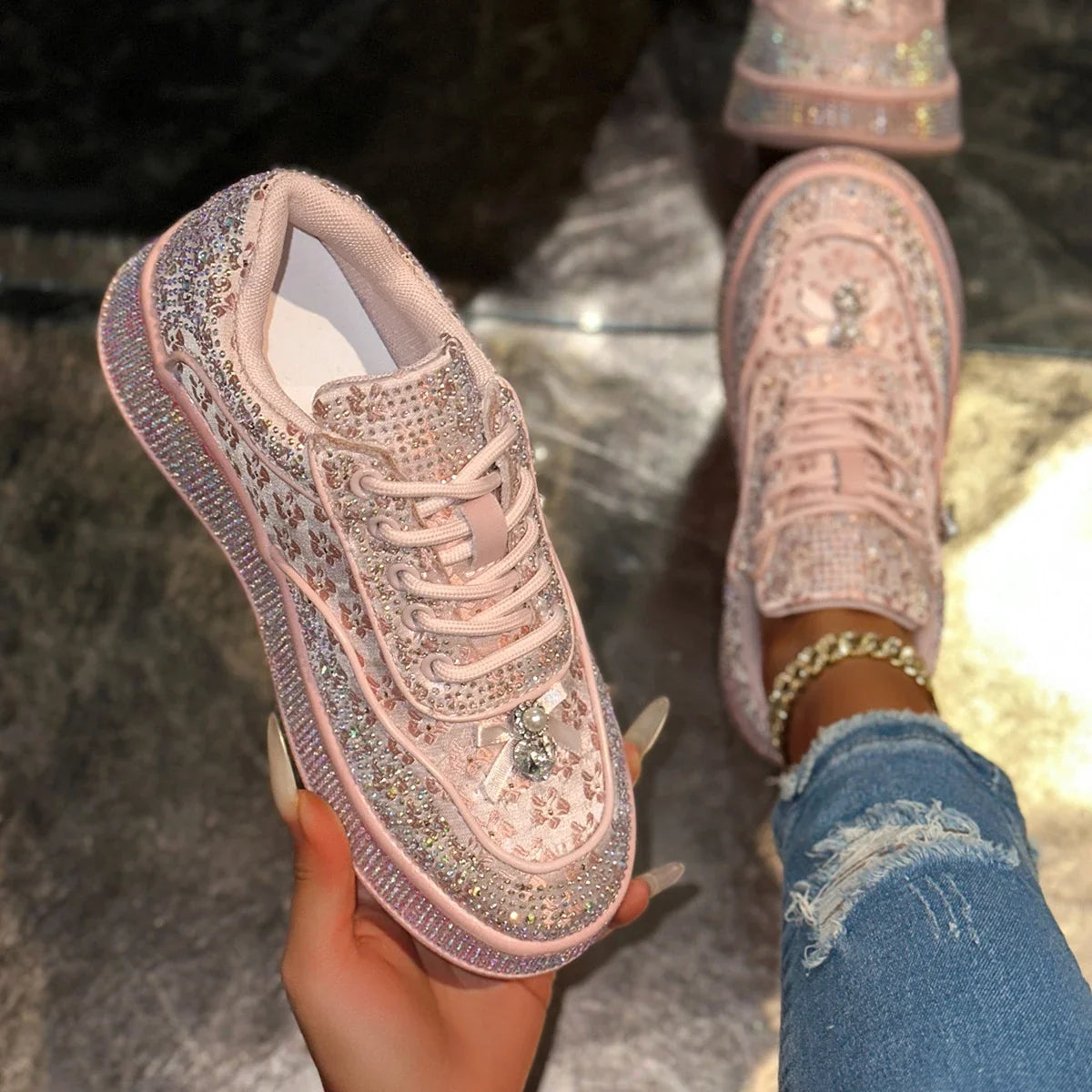 Women Luxury Rhinestone Sneaker
