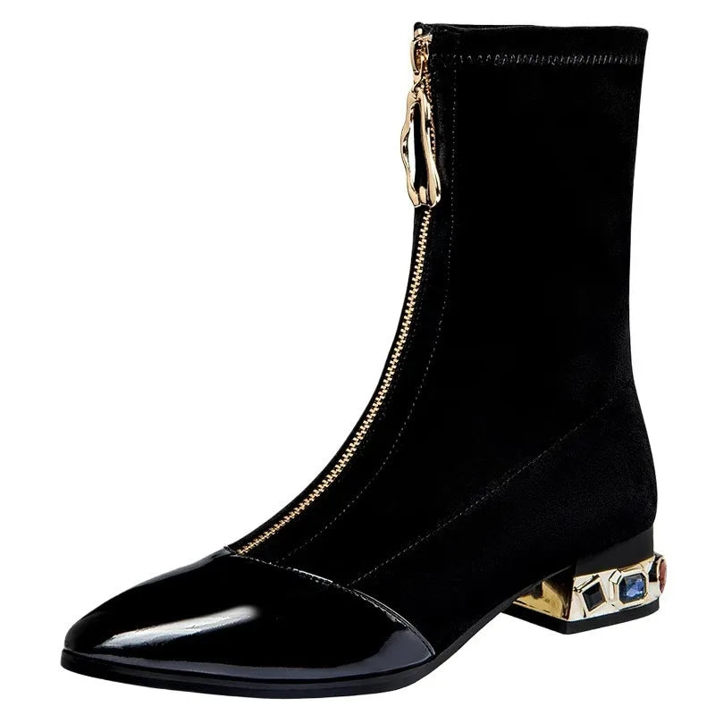Women Shiny Sequin Ankle Boots