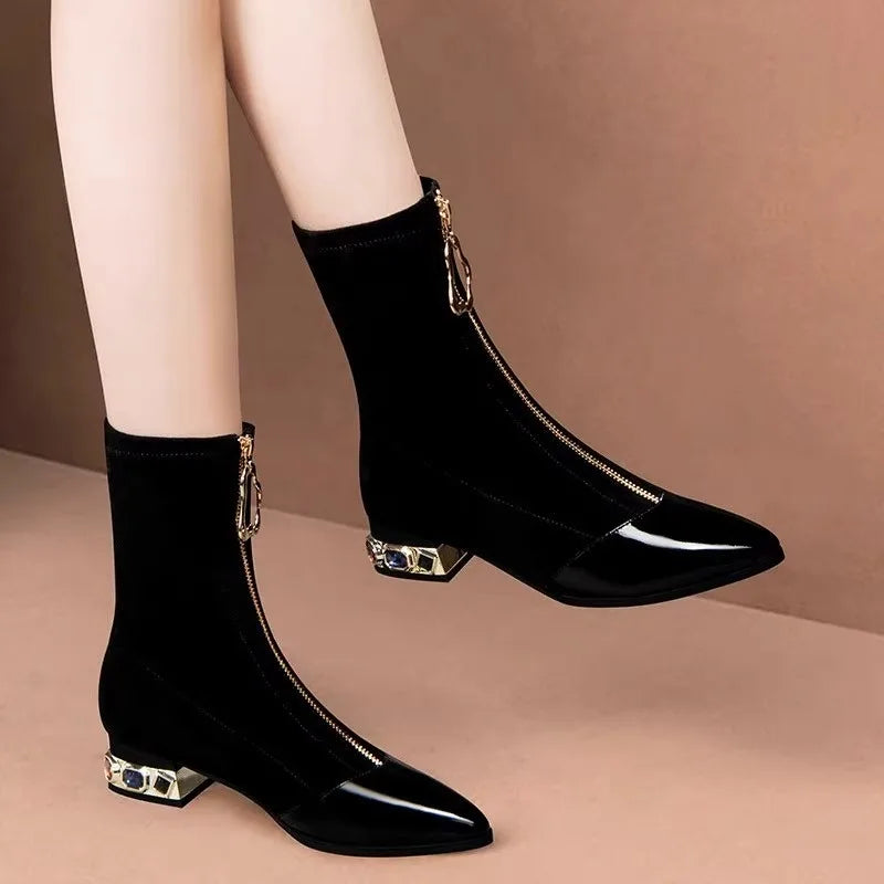 Women Shiny Sequin Ankle Boots