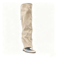 Women Slouch Knee High Thong Sandal Boots