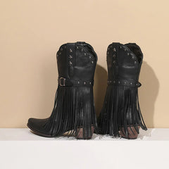 Women Vintage Ethnic Western Cowboy Boots