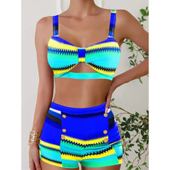 Printed Bikini Set Square Leg Swimwear Two Piece Set Bathing Suit