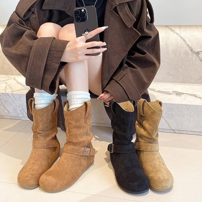 Women's Retro Platform Short Boots