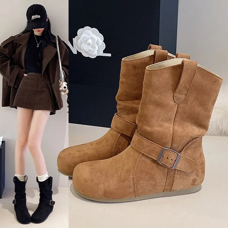 Women's Retro Platform Short Boots