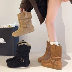 Women's Retro Platform Short Boots