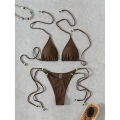 XS - L Halter Strappy Bikini Two-pieces Bikini Set