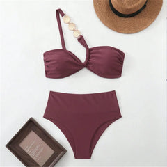 XS - L One Shoulder Bikini Two-pieces Bikini Set