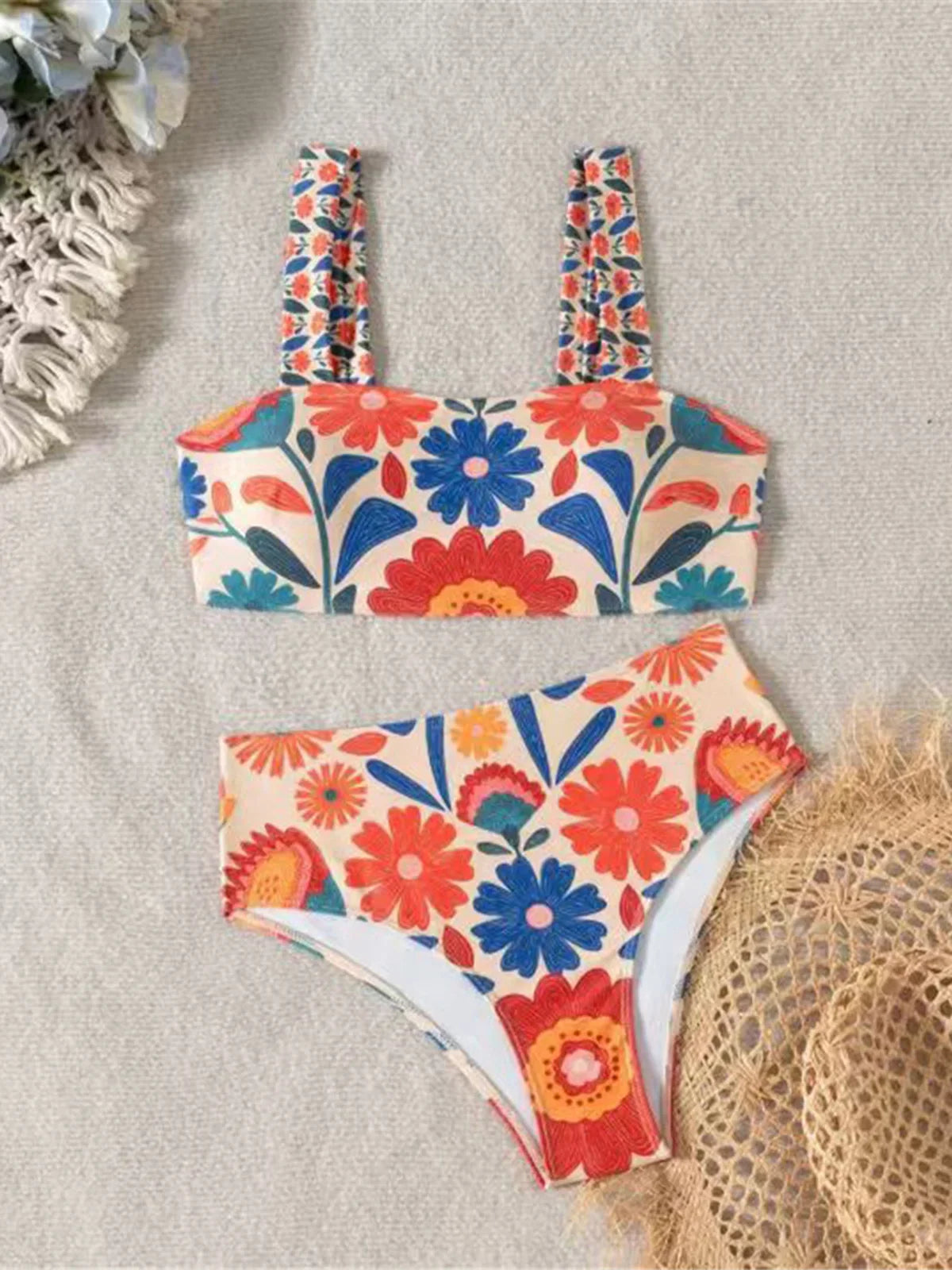 XS - XXL Floral Printed Bikini Two-pieces Bikini Set