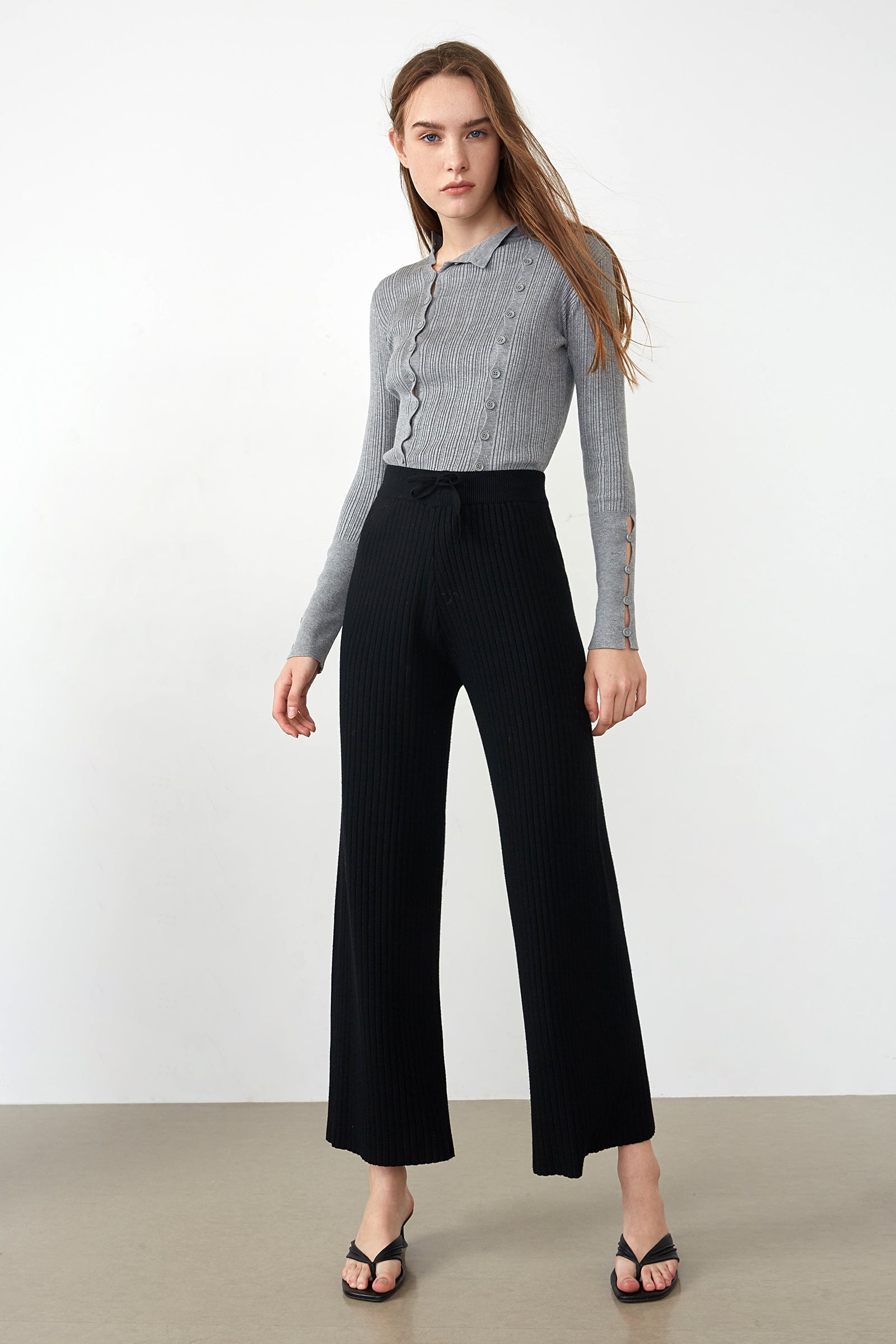 Lowman Black High Waist Knit Pants