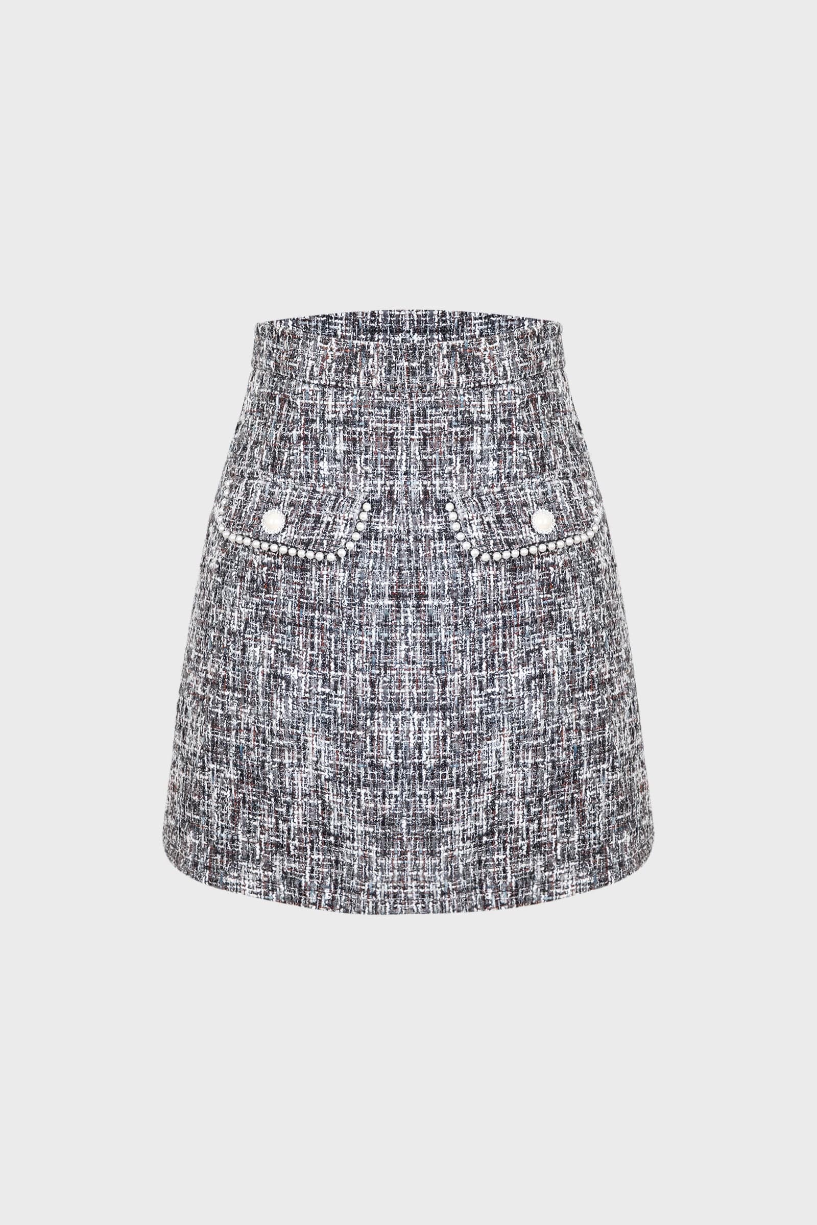 Black Fake Pocket Skirt