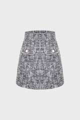 Black Fake Pocket Skirt