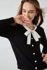 Ashtyn Black Contrast Cardigan