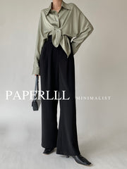 Satin Ballon Green Sleeve Blouse