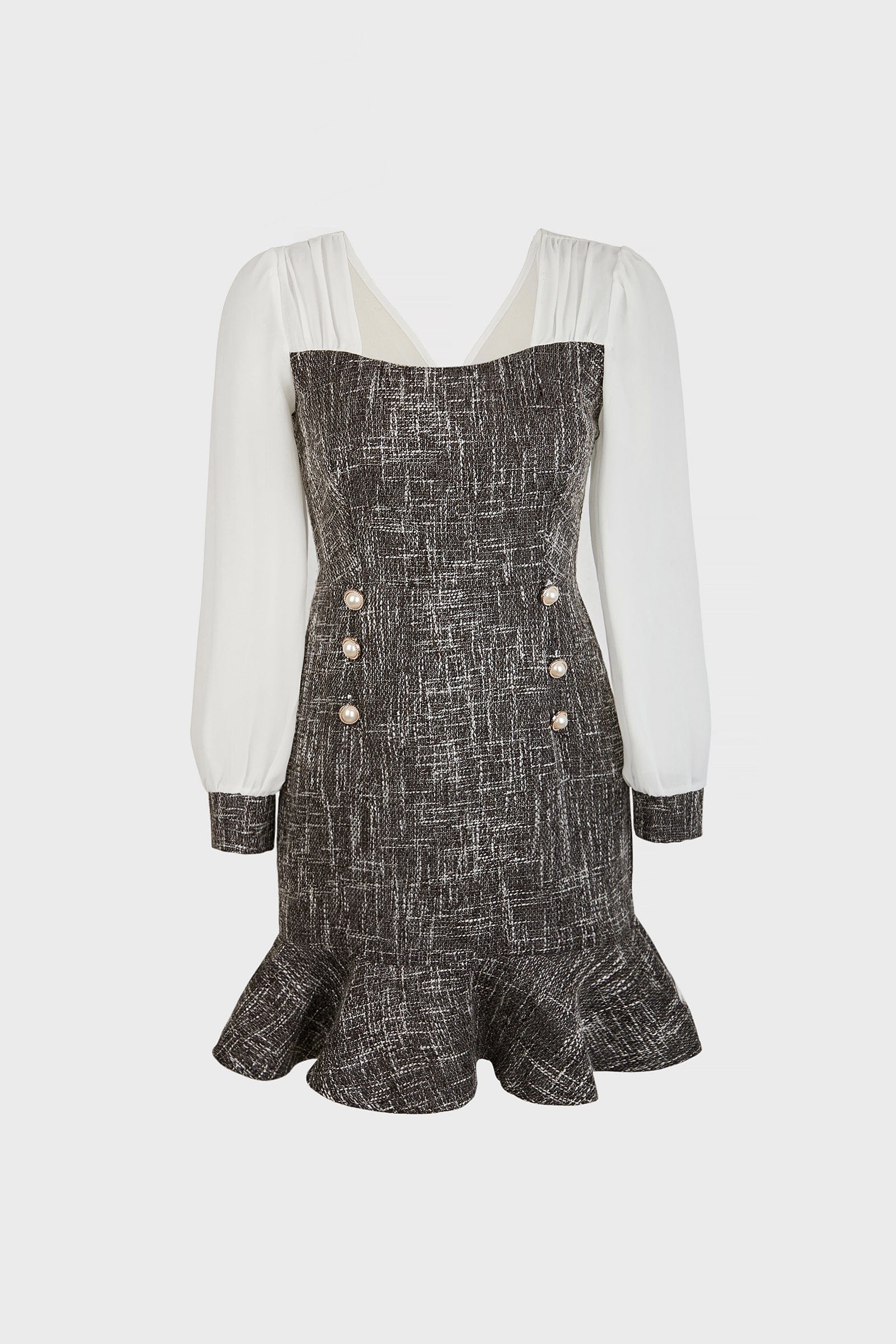 Dim Grey Mermaid Hem Mini Dress