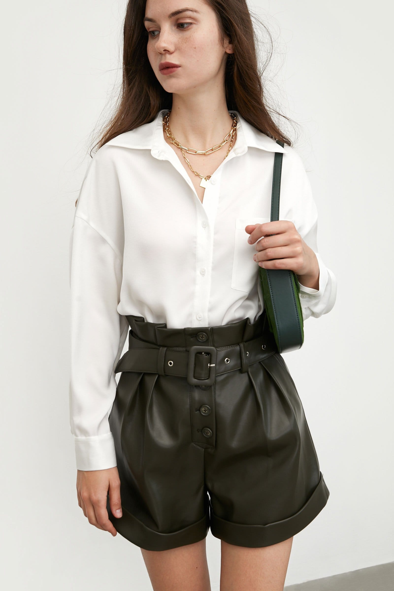 Silky White Button-Up Blouse