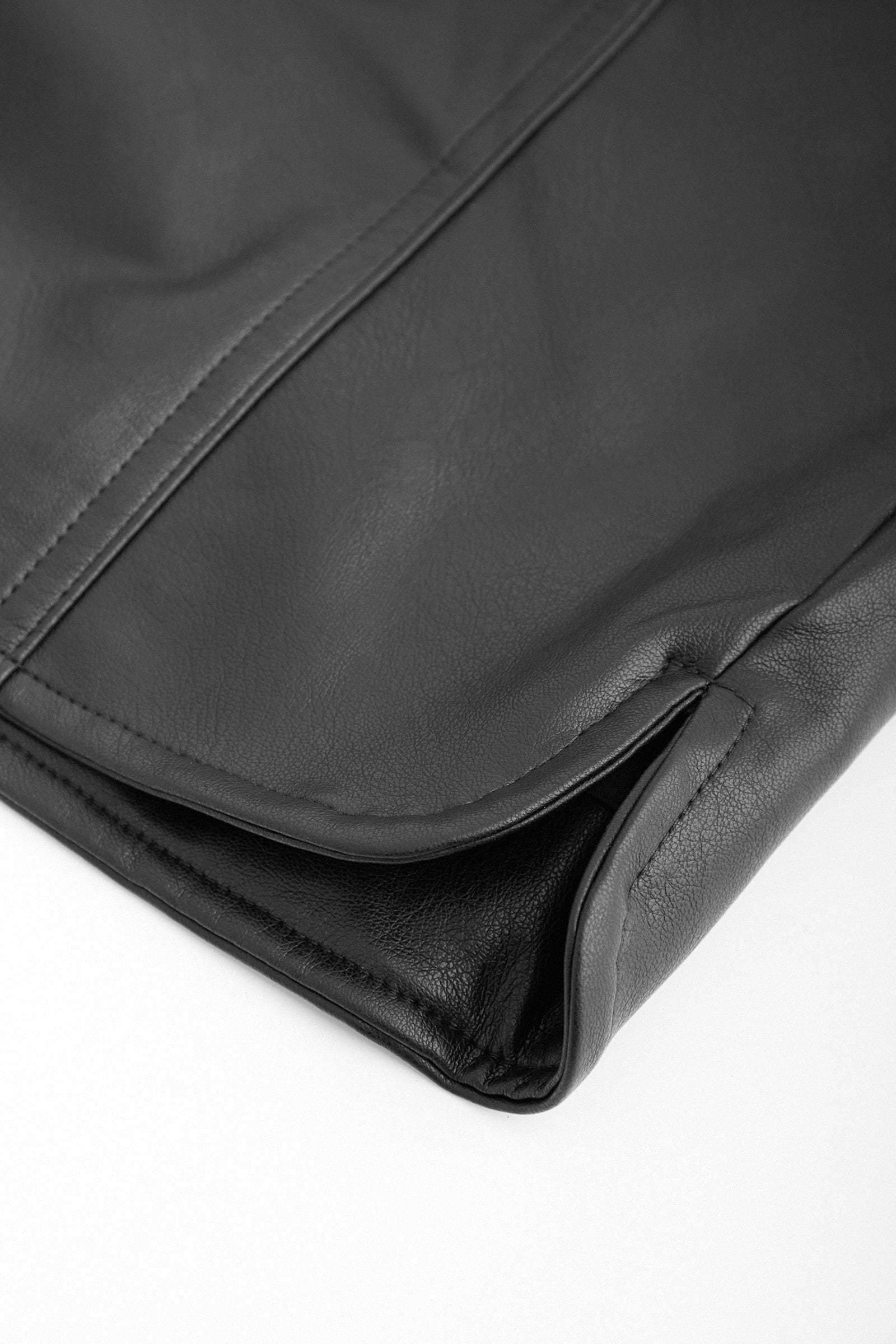 Joleen Black Leather Shorts