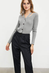 Grey Button-Up Cardigan