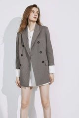 Herringbone Grey Oversized Blazer