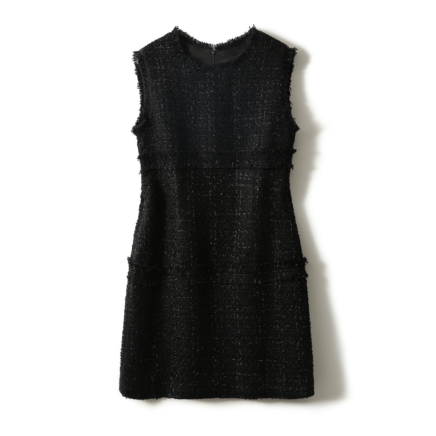 Librada Black Button Short Sleeve Mini Dress