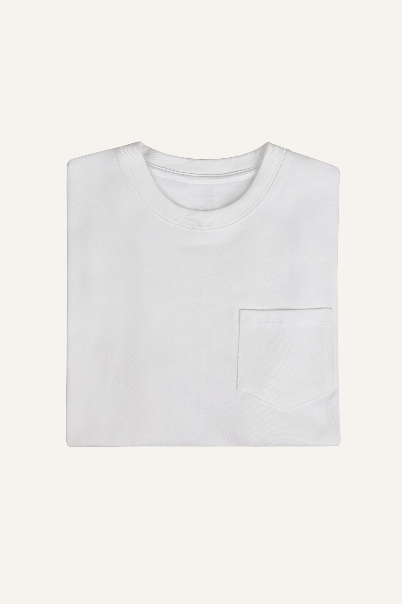 Women's White Chest-Pocket Cotton T-Shirt