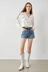 Mariko White Sweet Cardigan