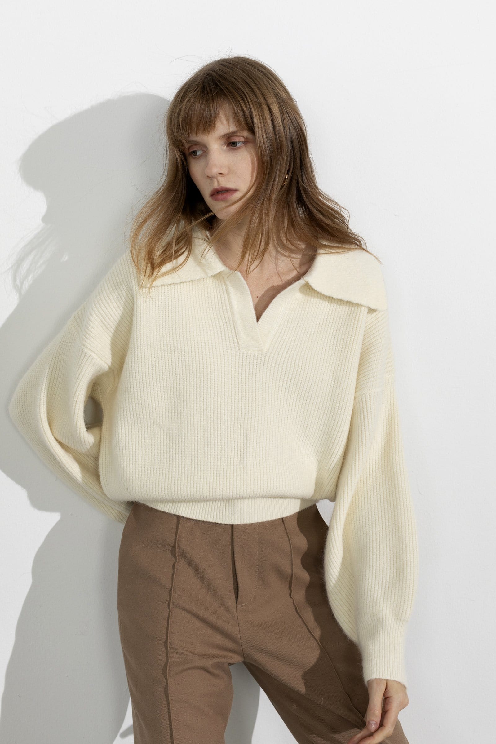 Henrietta Ivory Collared Sweater