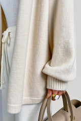 Ivory Open Front Relaxed Fit Cardigan