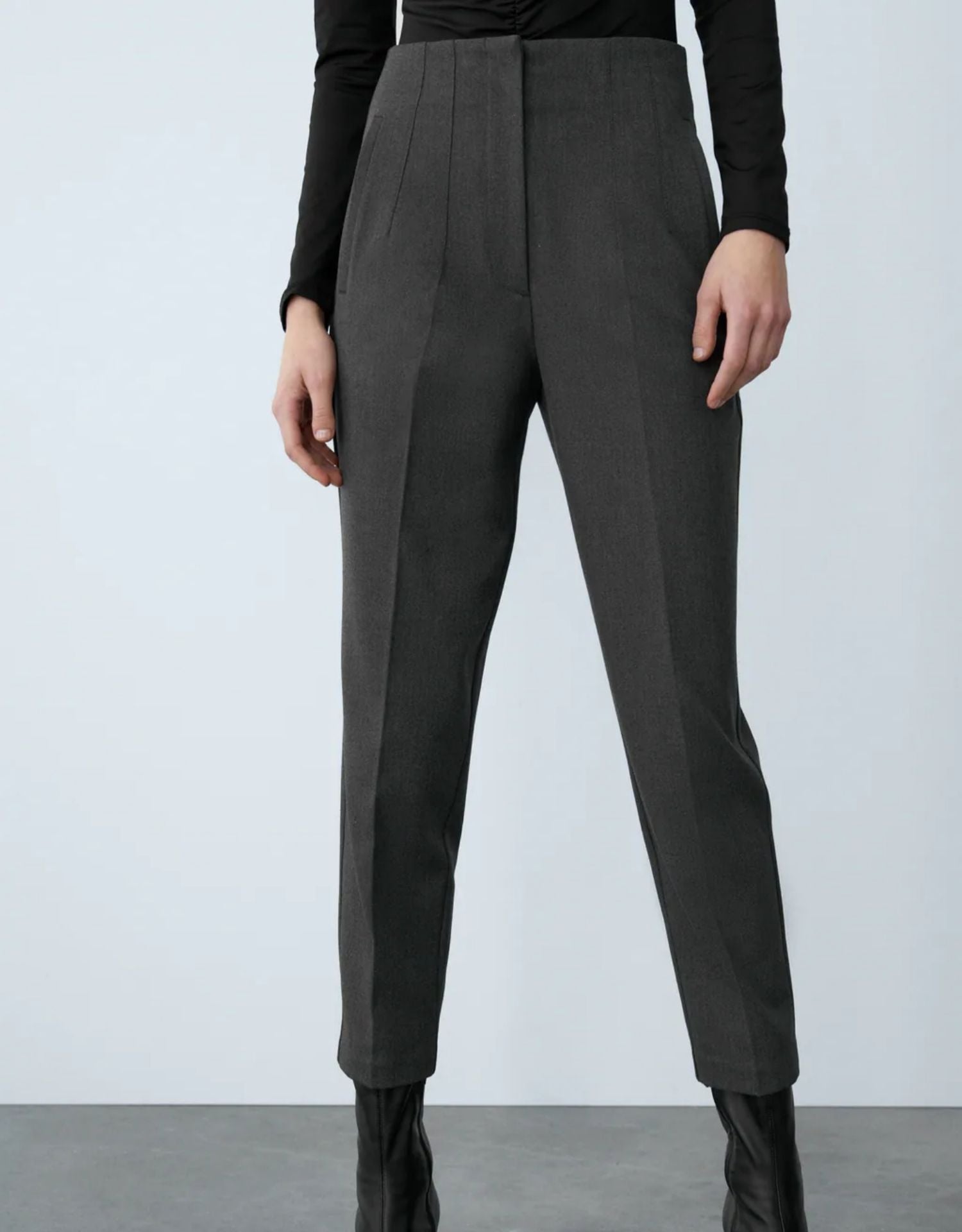 Tailored Pleat High Waist Pants