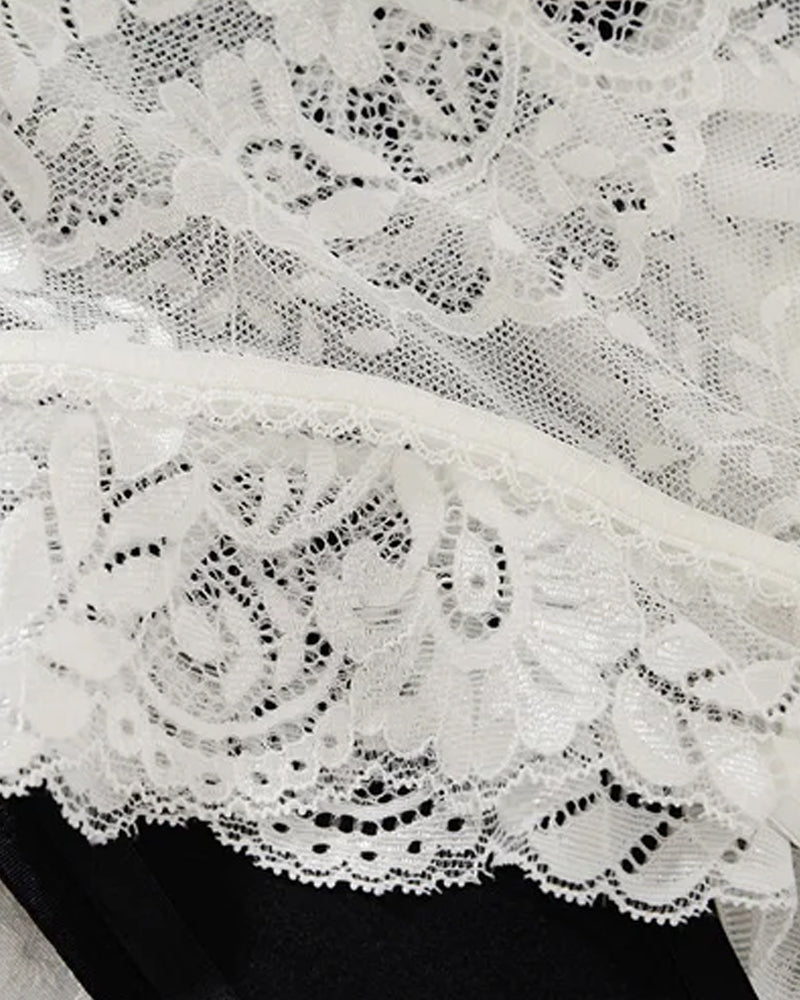 Lace High-waisted Tie-up Bodycon Panties