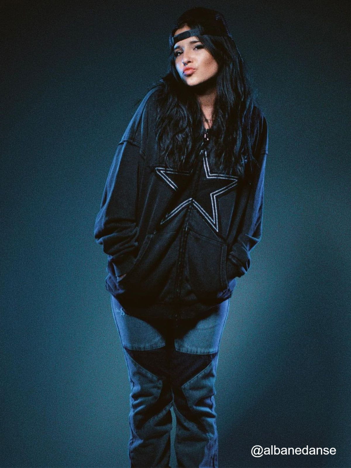 Star Washed Zip-up Hoodie