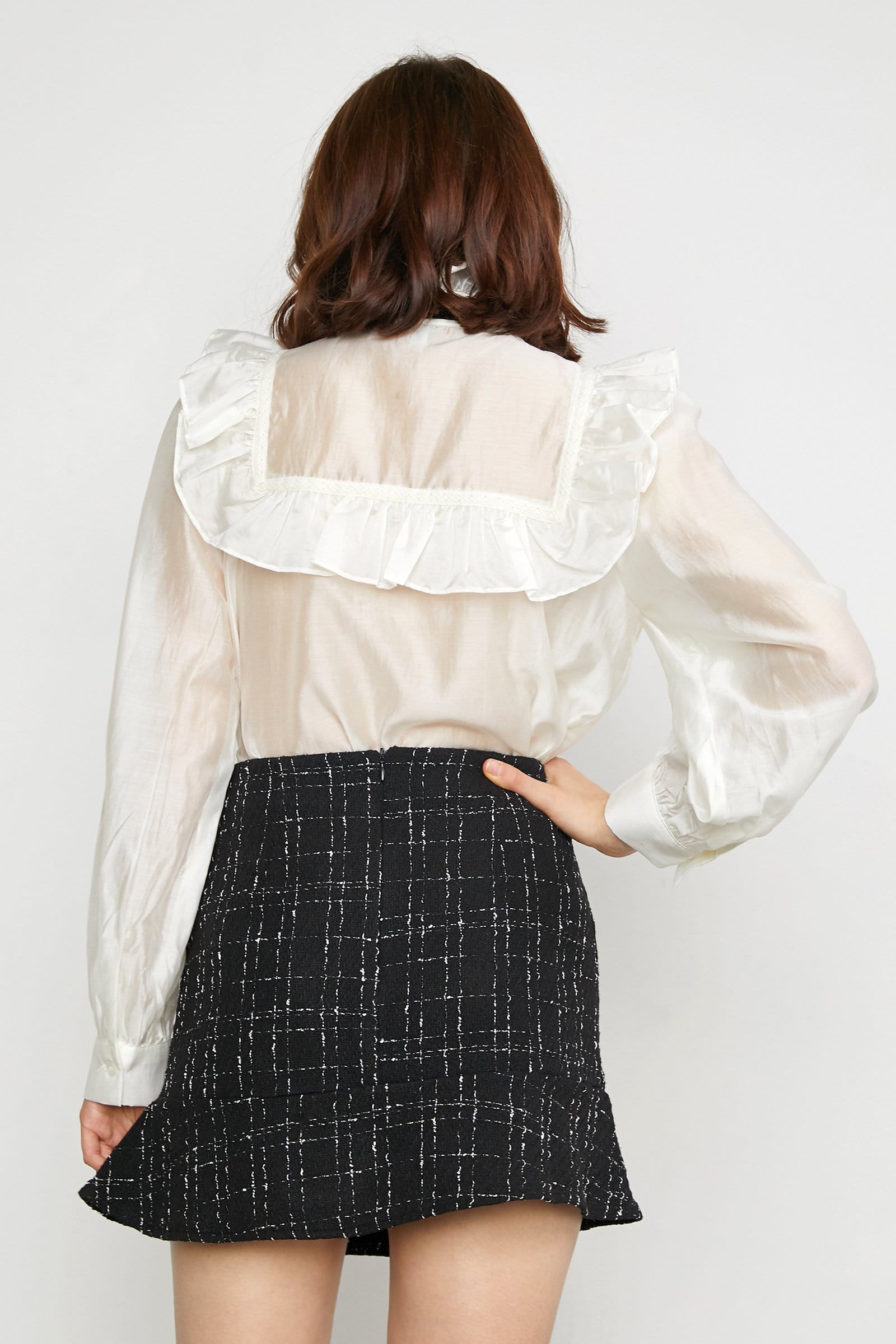 Joella White Ruffle Blouse