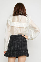 Joella White Ruffle Blouse