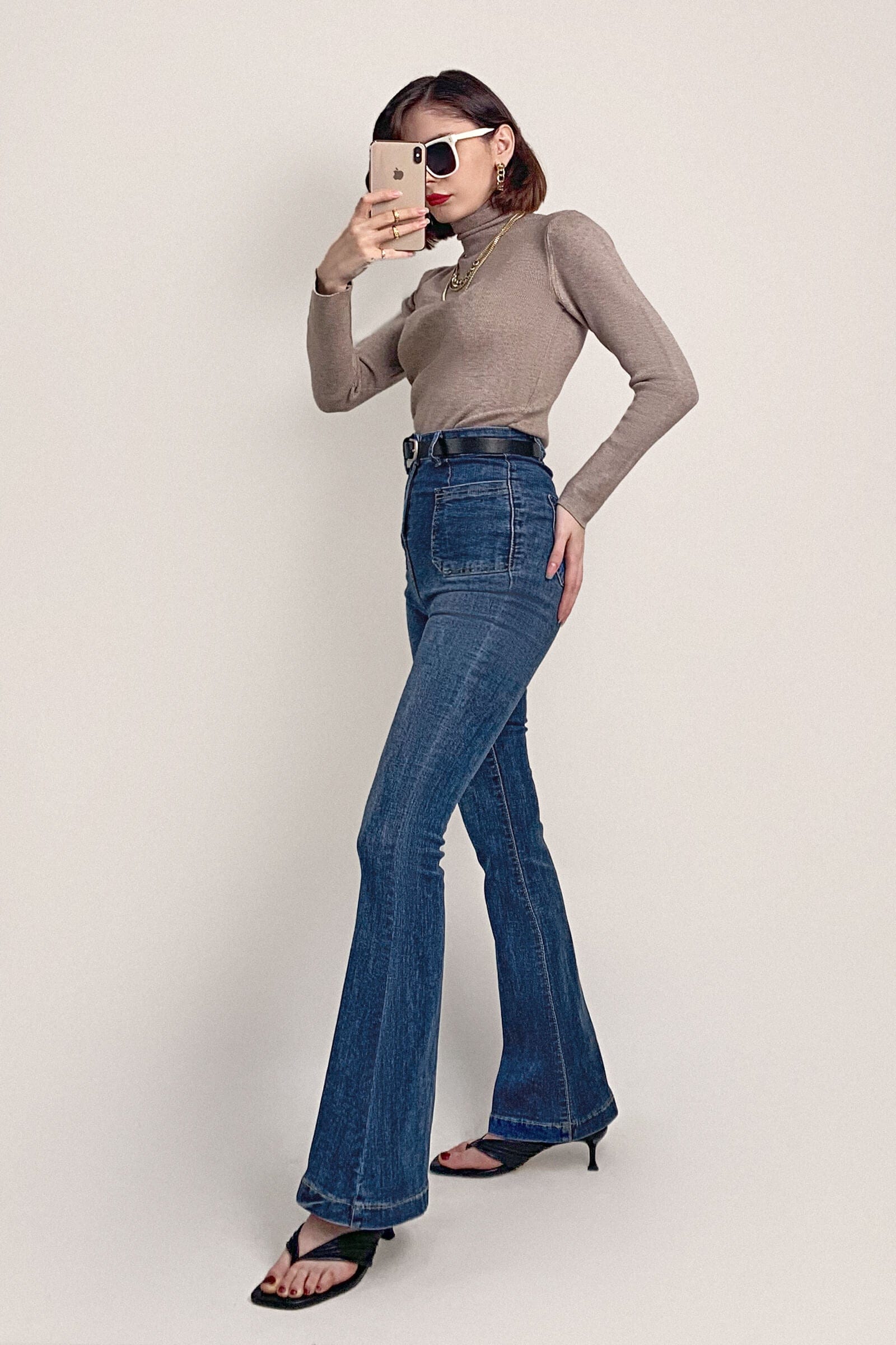 Tan Slim Fit Turtleneck Sweater