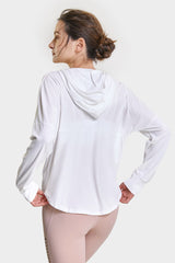 White UV Protection Zip-Up Hoodie